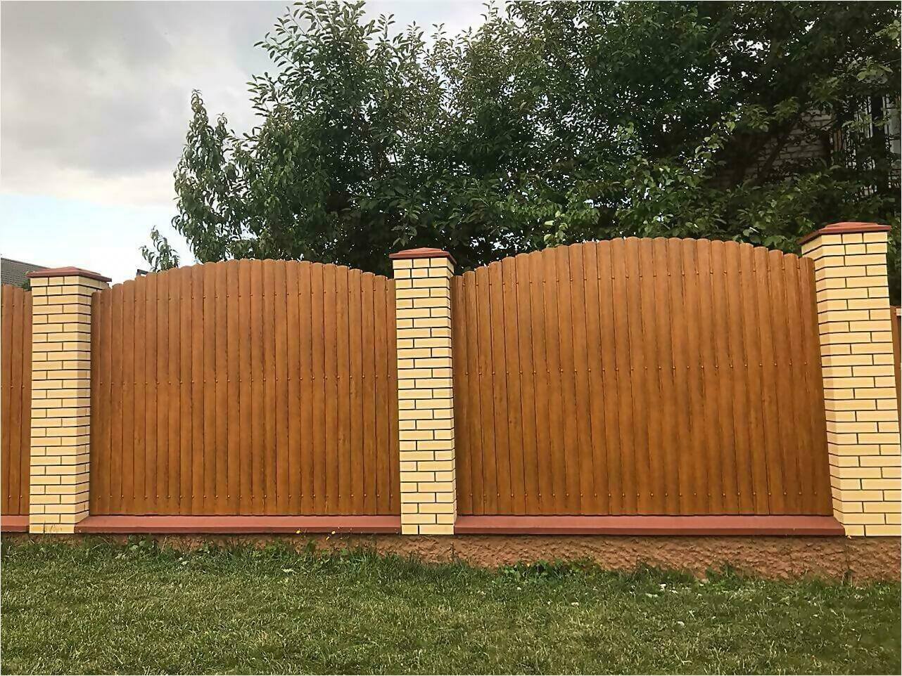 забор из штакетника 80м орех фото3 в Самаре