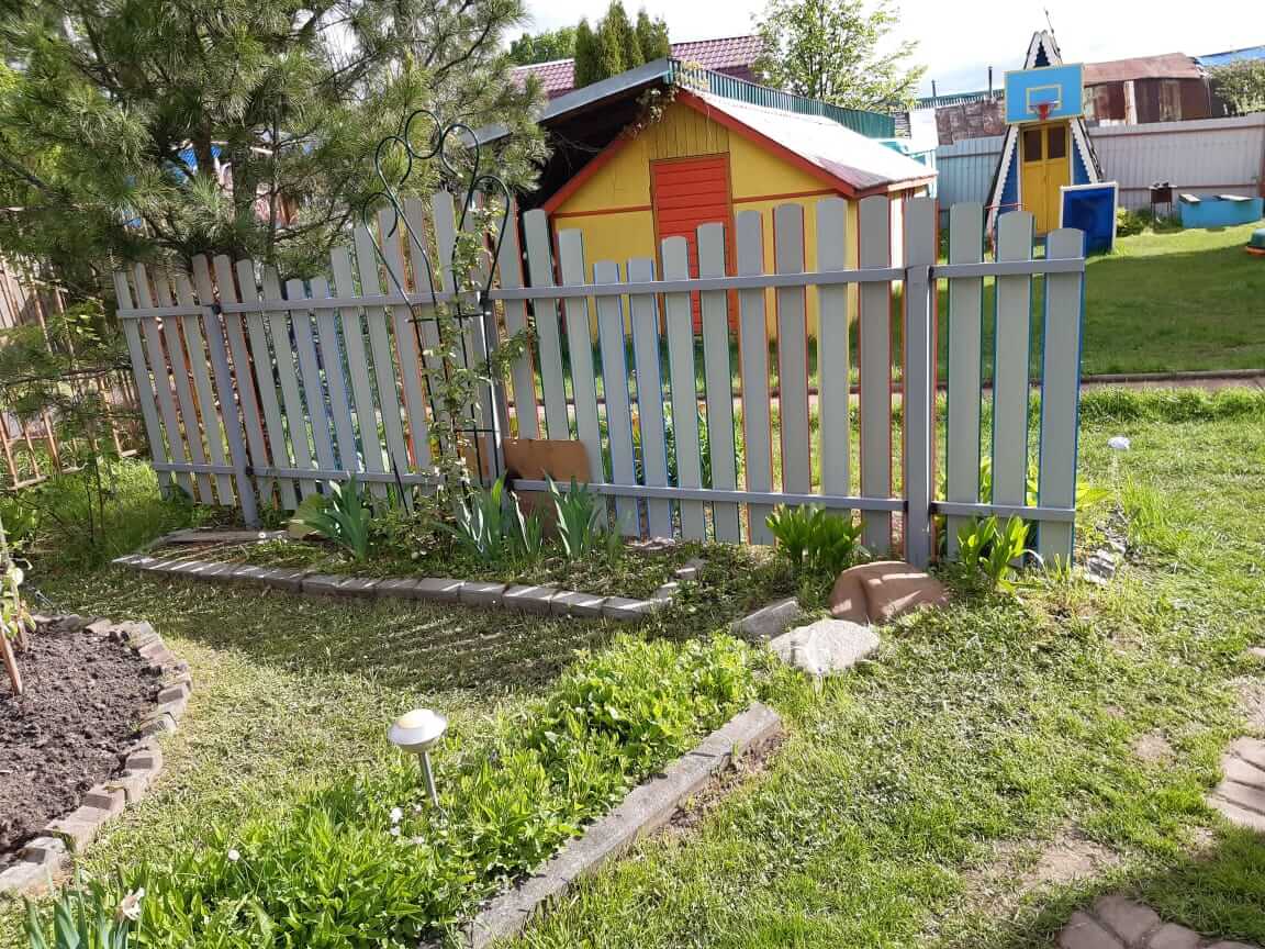 забор из разноцветного штакетника односторонний фото3 в Самаре