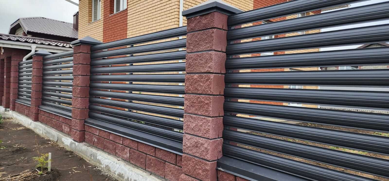 Забор-ранчо из штакетника 21м RAL7024/7024 Серый Графит МАТТЕ двусторонний в Самаре