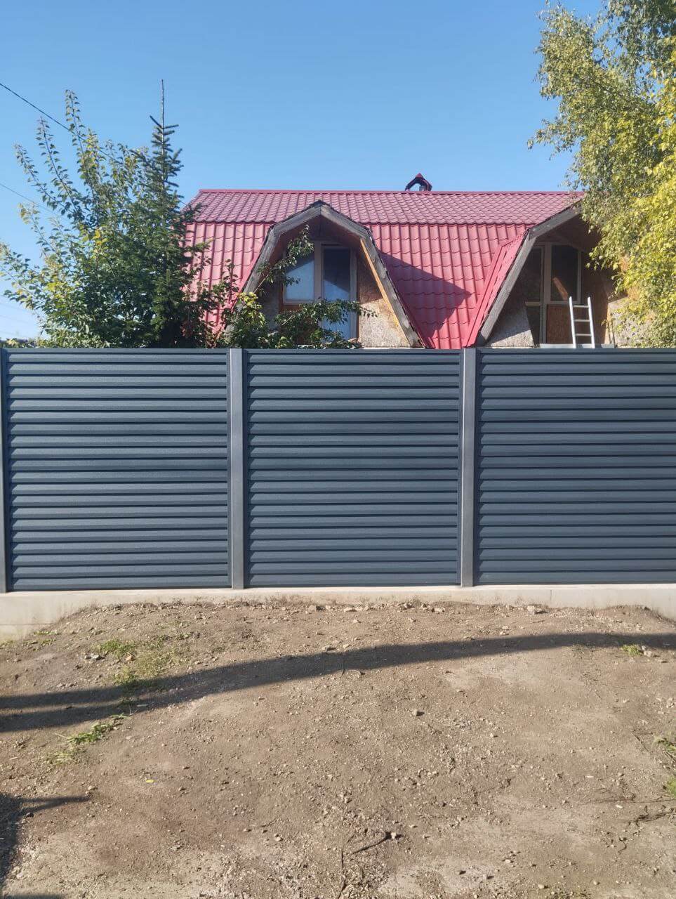 Забор-жалюзи из ламелей Реснички 54м RAL7024/7024 Серый Графит двусторонний МАТТЕ в Самаре